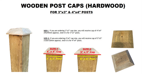 Wooden fence post caps - wooden, for