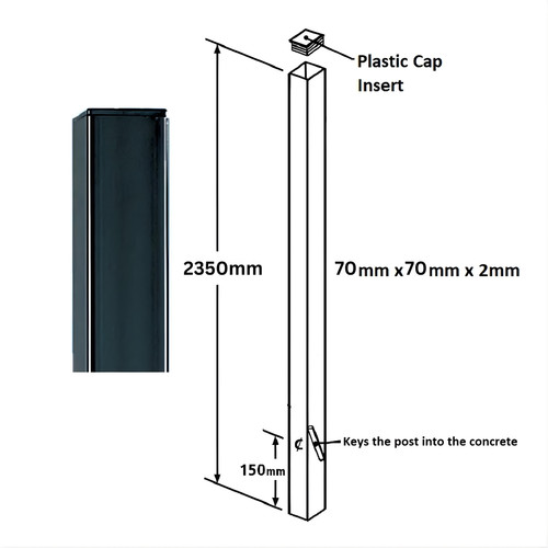 Metal post flat top - metal,
